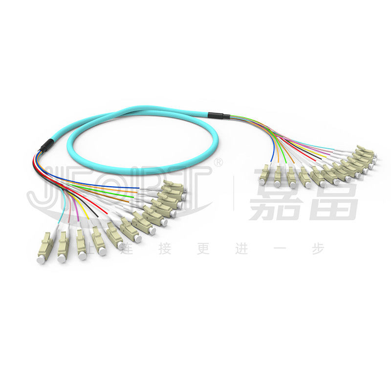 10 ギガビット リボンブランチ マルチモードパッチコード 2-24 コア OM3/OM4 アクア LSZH ブランチ 2.0/3.0mm
