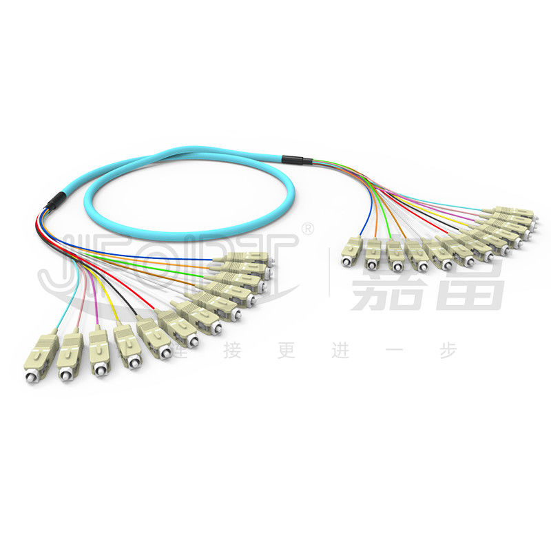 10 ギガビット リボンブランチ マルチモードパッチコード 2-24 コア OM3/OM4 アクア LSZH ブランチ 2.0/3.0mm