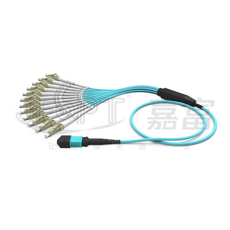 MPOパッチコード OM3 OM4 MPO-LC ブレイクアウトケーブル 1 3 5 10 メートル LSZH/PVC ジャケット 850/1300nm アクア