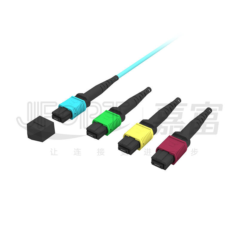 MPOパッチコード OM3 OM4 MPO-LC ブレイクアウトケーブル 1 3 5 10 メートル LSZH/PVC ジャケット 850/1300nm アクア