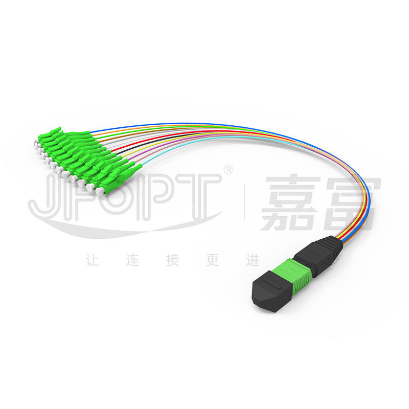MPO-LC 0.9mm 12Cores Breakout Cable パーソナライズされた長さ SM G657a1 ファイバー マルチファイバー モジュール ボックスアダプタ パッチコード