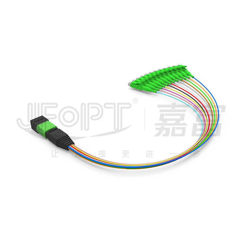 MPO-LC 0.9mm 12Cores Breakout Cable パーソナライズされた長さ SM G657a1 ファイバー マルチファイバー モジュール ボックスアダプタ パッチコード
