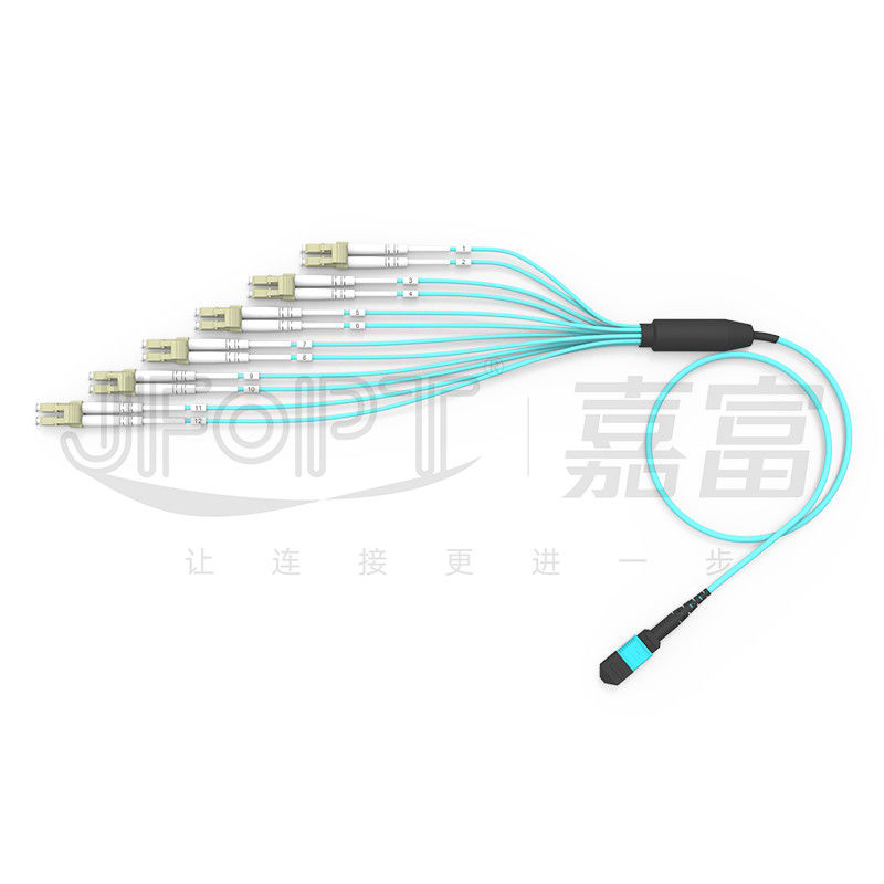 非フラッシュパッチコード MPO ブレイアウトケーブル LCコネクタ 12ファイバー シングルOM3 OM4 MPOエンド LCデュプレックスエンド