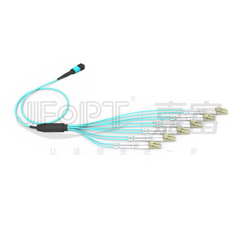 非フラッシュパッチコード MPO ブレイアウトケーブル LCコネクタ 12ファイバー シングルOM3 OM4 MPOエンド LCデュプレックスエンド